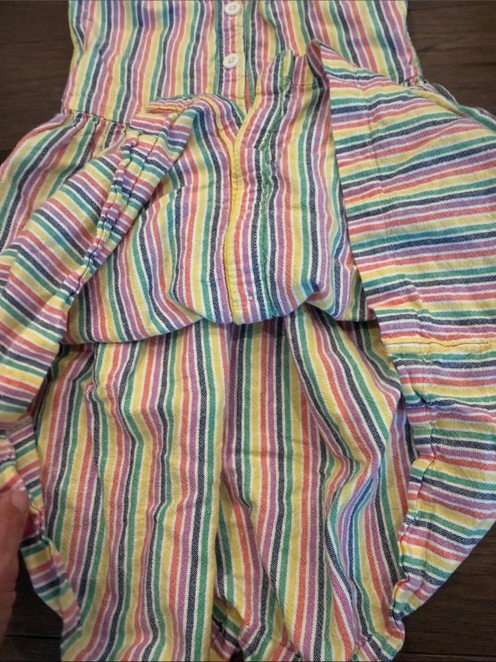 Gap Kids Girls' Multicolor Rainbow Stripe Button-Front Dress Large 10 - C11-672